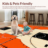 Ultra Soft Area Rug, Non Slip, Stain Resistant, Washable Area Rugs for Living Room, Bedroom, Dynamic Circular Sports Aesthetic(Orange)