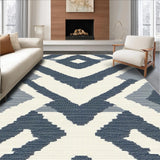 Ultra Soft Area Rug, Non Slip, Stain Resistant, Washable Area Rugs for Living Room, Bedroom, Rustic Minimalist Geometric Style(Blue)
