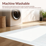 Ultra Soft Area Rug, Non Slip, Stain Resistant, Washable Area Rugs for Living Room, Bedroom, Sophisticated Monochrome Stripe(White)
