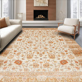 Ultra Soft Area Rug, Non Slip, Stain Resistant, Washable Area Rugs for Living Room, Bedroom, Charming Neutral Trellis Composition(Beige)