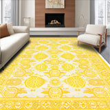Ultra Soft Area Rug, Non Slip, Stain Resistant, Washable Area Rugs for Living Room, Bedroom, Rustic Cozy Modern Motif(Yellow)