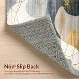 Ultra Soft Area Rug, Non Slip, Stain Resistant, Washable Area Rugs for Living Room, Bedroom, Rustic Neutral Patterned Layers(Gray)