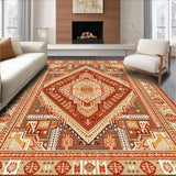 Ultra Soft Area Rug, Non Slip, Stain Resistant, Washable Area Rugs for Living Room, Bedroom, Cozy Textured Vintage Pattern(Orange)