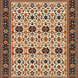 Ultra Soft Area Rug, Non Slip, Stain Resistant, Washable Area Rugs for Living Room, Bedroom, Natural Fiber Boho Spiced Border(Orange)