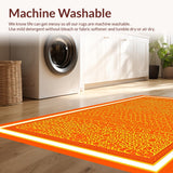 Ultra Soft Area Rug, Non Slip, Stain Resistant, Washable Area Rugs for Living Room, Bedroom, Engaging Round Alphabetical Delight(Orange)