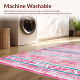 Ultra Soft Area Rug, Non Slip, Stain Resistant, Washable Area Rugs for Living Room, Bedroom, Refreshing Vibrant Spring Palette(Pink)