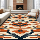 Ultra Soft Area Rug, Non Slip, Stain Resistant, Washable Area Rugs for Living Room, Bedroom, Southwest Boho Area Rug Tribal Geometric Carpet(Orange)