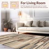 Ultra Soft Area Rug, Non Slip, Stain Resistant, Washable Area Rugs for Living Room, Bedroom, Surfboard Print Runner Modern Style(Beige)