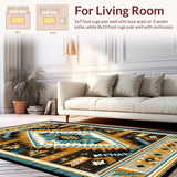 Ultra Soft Area Rug, Non Slip, Stain Resistant, Washable Area Rugs for Living Room, Bedroom, Sophisticated Southwest Inspired Design(Brown)