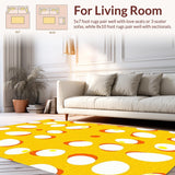 Ultra Soft Area Rug, Non Slip, Stain Resistant, Washable Area Rugs for Living Room, Bedroom, Artful Dynamic Shape Arrangement(Yellow)