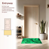 Ultra Soft Area Rug, Non Slip, Stain Resistant, Washable Area Rugs for Living Room, Bedroom, Dynamic Fuzzy Gem Tones(Green)