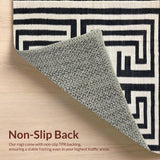 Ultra Soft Area Rug, Non Slip, Stain Resistant, Washable Area Rugs for Living Room, Bedroom, Contemporary Black and Ivory Fusion(Black)