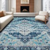 Rustic Blue Geometric Trellis(Blue)