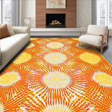 Ultra Soft Area Rug, Non Slip, Stain Resistant, Washable Area Rugs for Living Room, Bedroom, Cheerful Vibrant Sun Motif(Yellow)