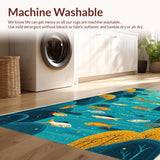 Ultra Soft Area Rug, Non Slip, Stain Resistant, Washable Area Rugs for Living Room, Bedroom, Funny Fishing Entryway Rug Non-Slip Washable(Blue)