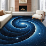 Ultra Soft Area Rug, Non Slip, Stain Resistant, Washable Area Rugs for Living Room, Bedroom, Celestial Swirl with Constellation Accents and Whimsical Star Motifs(Blue)