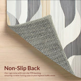 Ultra Soft Area Rug, Non Slip, Stain Resistant, Washable Area Rugs for Living Room, Bedroom, Stylish Area with Contemporary Beige and Slate Swirl Motif Design(Gray)