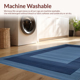 Ultra Soft Area Rug, Non Slip, Stain Resistant, Washable Area Rugs for Living Room, Bedroom, Modernist Gray Pattern Fusion(Blue)