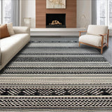 Ultra Soft Area Rug, Non Slip, Stain Resistant, Washable Area Rugs for Living Room, Bedroom, Stylish Minimalist Patterned Piece(Black)