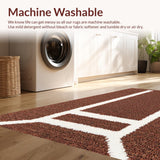 Ultra Soft Area Rug, Non Slip, Stain Resistant, Washable Area Rugs for Living Room, Bedroom, Playful Retro Sports Decor(Brown)