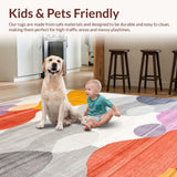 Ultra Soft Area Rug, Non Slip, Stain Resistant, Washable Area Rugs for Living Room, Bedroom, Sophisticated Warm Toned Patterns(Purple)
