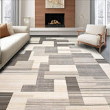 Ultra Soft Area Rug, Non Slip, Stain Resistant, Washable Area Rugs for Living Room, Bedroom, Contemporary Soft Earthy Textured Motif(Beige)