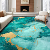 Ultra Soft Area Rug, Non Slip, Stain Resistant, Washable Area Rugs for Living Room, Bedroom, Sophisticated Turquoise Luxe Pattern(Green)