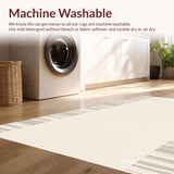Ultra Soft Area Rug, Non Slip, Stain Resistant, Washable Area Rugs for Living Room, Bedroom, Serene Creamy Tidal Line Artistry(Beige)