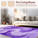Ultra Soft Area Rug, Non Slip, Stain Resistant, Washable Area Rugs for Living Room, Bedroom, Stylish Cozy Gradient Motif(Purple)