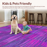 Ultra Soft Area Rug, Non Slip, Stain Resistant, Washable Area Rugs for Living Room, Bedroom, Chic Cozy Textured Harmony(Purple)