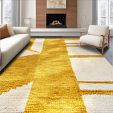 Ultra Soft Area Rug, Non Slip, Stain Resistant, Washable Area Rugs for Living Room, Bedroom, Soft Rectangular Meditation Space Yellow Rug(Gold)
