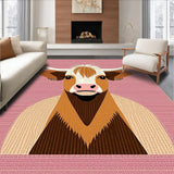 Ultra Soft Area Rug, Non Slip, Stain Resistant, Washable Area Rugs for Living Room, Bedroom, Contemporary Cute Animal Theme(Brown)