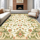 Ultra Soft Area Rug, Non Slip, Stain Resistant, Washable Area Rugs for Living Room, Bedroom, Beige Garden Floral(Beige)