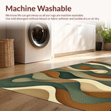 Ultra Soft Area Rug, Non Slip, Stain Resistant, Washable Area Rugs for Living Room, Bedroom, Vibrant Graphic Geometric Elements(Brown)