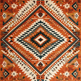 Ultra Soft Area Rug, Non Slip, Stain Resistant, Washable Area Rugs for Living Room, Bedroom, Vibrant Southwestern Rustic Aesthetic(Red)