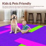 Ultra Soft Area Rug, Non Slip, Stain Resistant, Washable Area Rugs for Living Room, Bedroom, Energetic Number-Centric Decorative Theme(Purple)