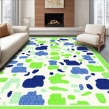 Ultra Soft Area Rug, Non Slip, Stain Resistant, Washable Area Rugs for Living Room, Bedroom, Charming Whimsical Animal Motif(Green)