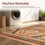 Ultra Soft Area Rug, Non Slip, Stain Resistant, Washable Area Rugs for Living Room, Bedroom, Trendy Soft Tones with Flair(Orange)