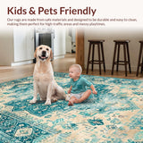 Distressed Aqua Geometric Elegance(Blue)