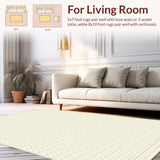 Ultra Soft Area Rug, Non Slip, Stain Resistant, Washable Area Rugs for Living Room, Bedroom, SecureGrip Carpet Underlay System for Bathroom and Area Protection(Beige)