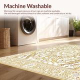 Ultra Soft Area Rug, Non Slip, Stain Resistant, Washable Area Rugs for Living Room, Bedroom, & Non Shedding Ivory Beige(White)