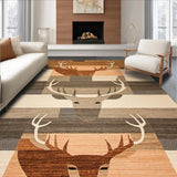 Ultra Soft Area Rug, Non Slip, Stain Resistant, Washable Area Rugs for Living Room, Bedroom, Elegant Nature Motif with Warm Tones(Brown)