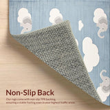 Ultra Soft Area Rug, Non Slip, Stain Resistant, Washable Area Rugs for Living Room, Bedroom, Charming Animal Motif in Grey(Blue)