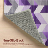 Ultra Soft Area Rug, Non Slip, Stain Resistant, Washable Area Rugs for Living Room, Bedroom, Stylish Transitional Lattice Arrangement(Purple)