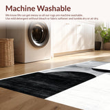 Ultra Soft Area Rug, Non Slip, Stain Resistant, Washable Area Rugs for Living Room, Bedroom, Dynamic Silver Lattice Arrangement(Black)