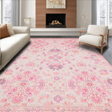 Ultra Soft Area Rug, Non Slip, Stain Resistant, Washable Area Rugs for Living Room, Bedroom, Delicate Soft Pink Abstract(Pink)