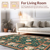 Ultra Soft Area Rug, Non Slip, Stain Resistant, Washable Area Rugs for Living Room, Bedroom, Contemporary Nature Inspired Design(Green)