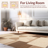 Ultra Soft Area Rug, Non Slip, Stain Resistant, Washable Area Rugs for Living Room, Bedroom, Sophisticated Minimalist Artistic Design(Beige)