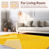Ultra Soft Area Rug, Non Slip, Stain Resistant, Washable Area Rugs for Living Room, Bedroom, Modern Yellow Gray Living Room Stain-Resistant Rug(Yellow)