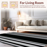 Ultra Soft Area Rug, Non Slip, Stain Resistant, Washable Area Rugs for Living Room, Bedroom, Rustic Black and Tan Entryway Accent Rug(Black)